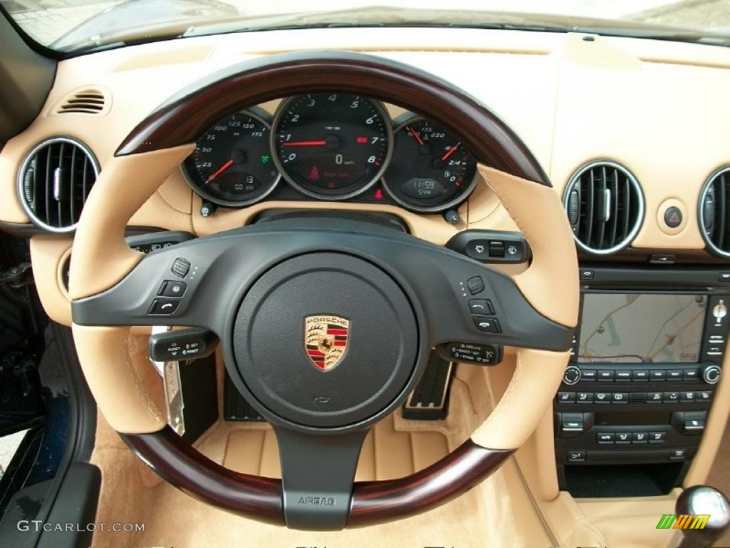 2011 Porsche Boxster Standard Boxster Model Sand Beige Steering Wheel Photo #46551263