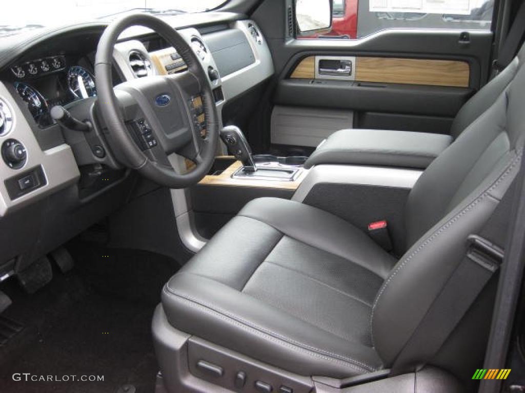 Black Interior 2011 Ford F150 Lariat SuperCrew 4x4 Photo #46551557