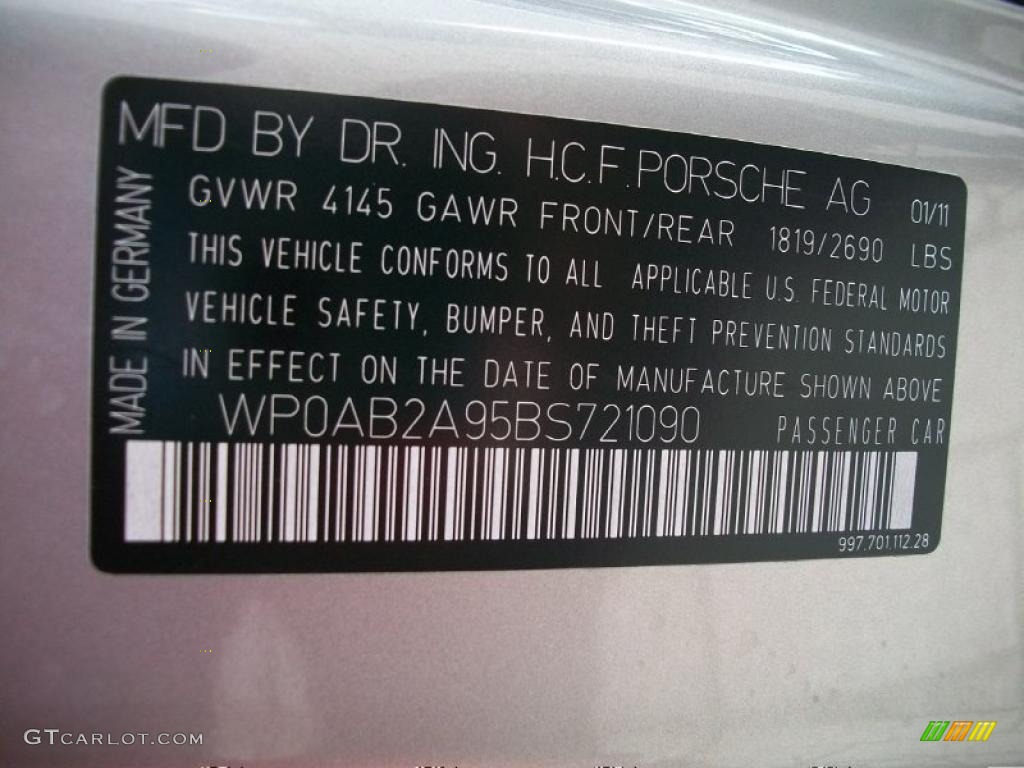 2011 911 Carrera 4S Coupe - Platinum Silver Metallic / Black photo #34