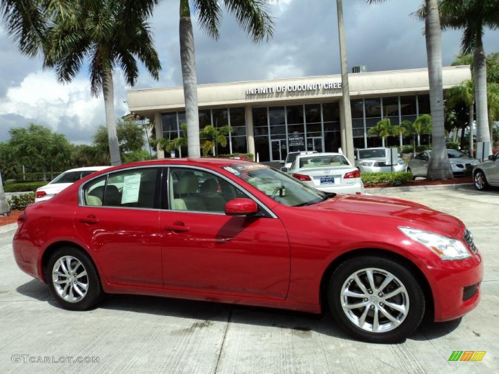 2008 G 35 Sedan - Garnet Ember Red / Wheat photo #1