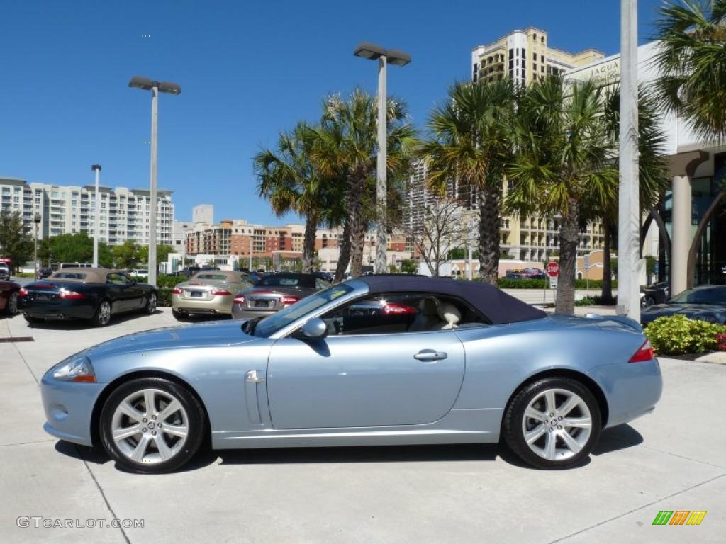 2007 XK XK8 Convertible - Frost Blue Metallic / Ivory/Slate photo #6