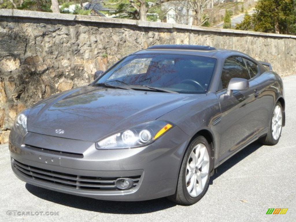 2007 Tiburon GT - Carbon Gray / Black/Red photo #15