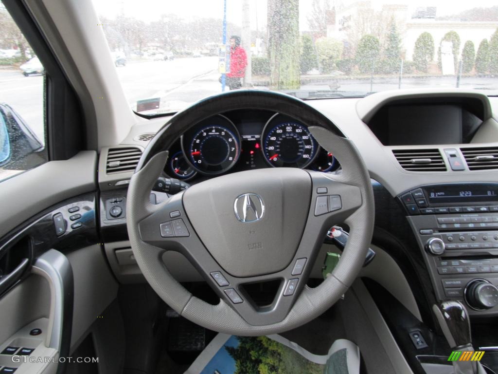 2009 Acura MDX Technology Taupe Steering Wheel Photo #46559928