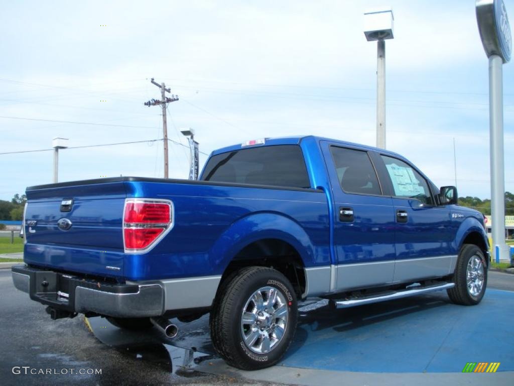 2011 F150 XLT SuperCrew - Blue Flame Metallic / Steel Gray photo #3