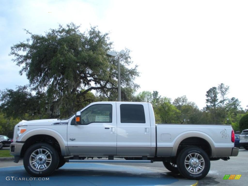 White Platinum Tri-Coat Metallic 2011 Ford F350 Super Duty King Ranch Crew Cab 4x4 Exterior Photo #46562118