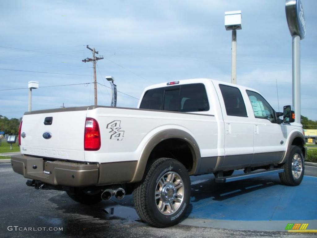 White Platinum Tri-Coat Metallic 2011 Ford F350 Super Duty King Ranch Crew Cab 4x4 Exterior Photo #46562121