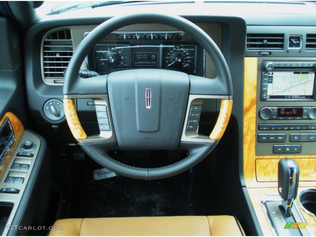 2011 Lincoln Navigator Limited Edition 4x4 Canyon/Black Steering Wheel Photo #46562436