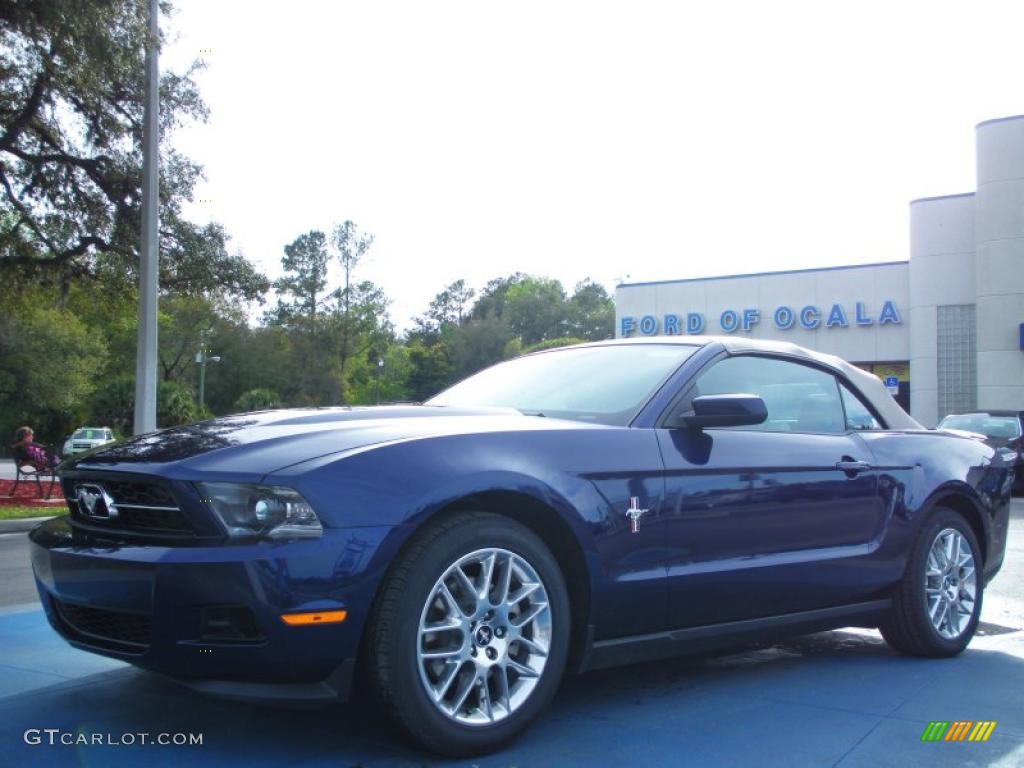 2012 Mustang V6 Premium Convertible - Kona Blue Metallic / Stone photo #1