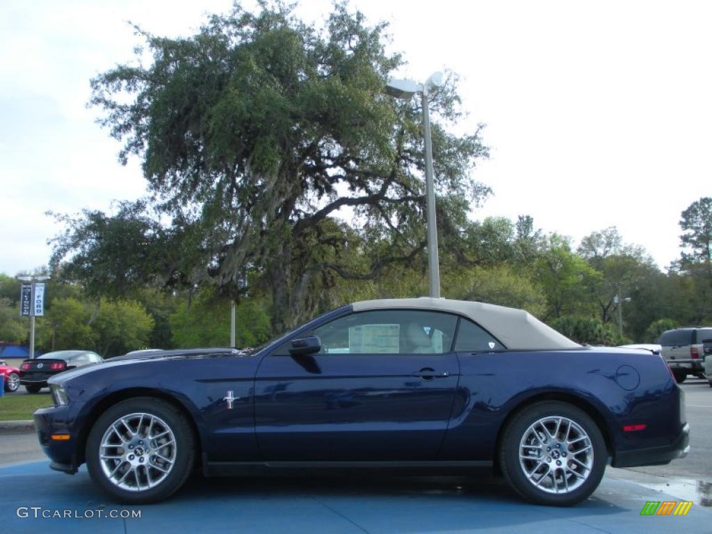 2012 Mustang V6 Premium Convertible - Kona Blue Metallic / Stone photo #2