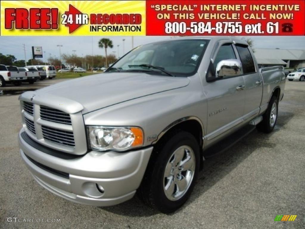 2005 Ram 1500 Laramie Quad Cab - Bright Silver Metallic / Dark Slate Gray photo #1