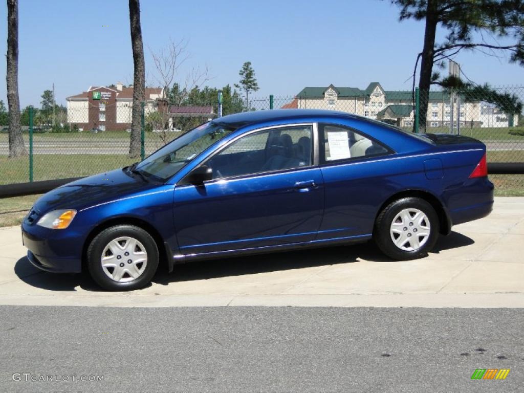 2003 Civic LX Coupe - Eternal Blue Pearl / Ivory photo #9