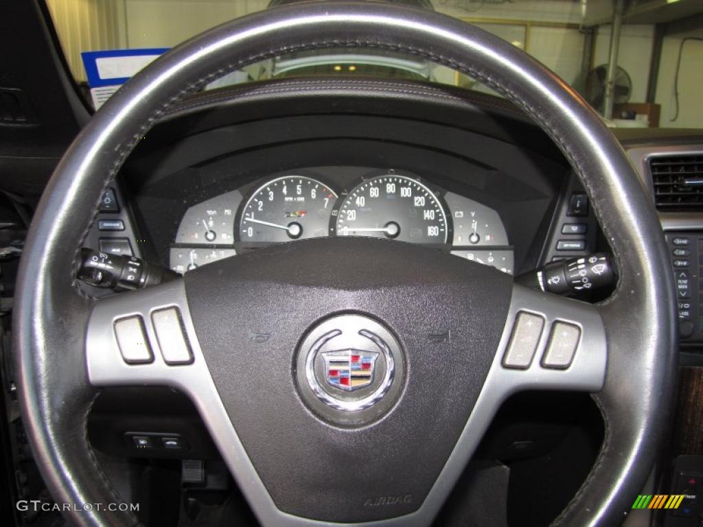 2006 Cadillac XLR -V Series Roadster Ebony Steering Wheel Photo #46572283