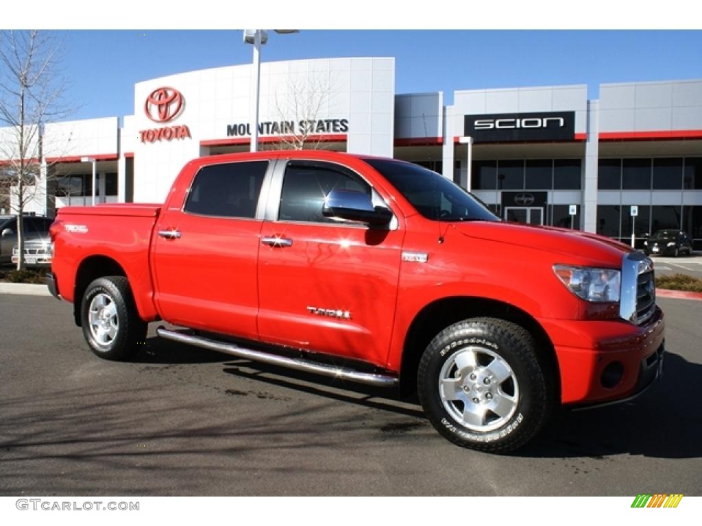 2008 Tundra Limited CrewMax 4x4 - Radiant Red / Beige photo #1