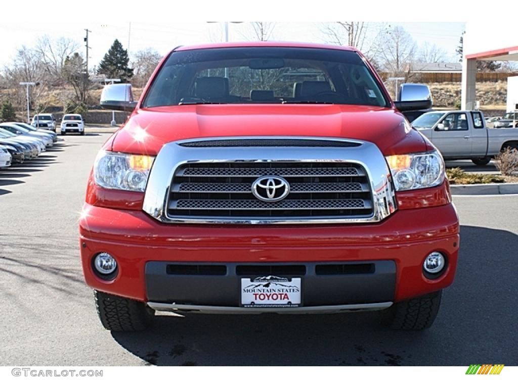 2008 Tundra Limited CrewMax 4x4 - Radiant Red / Beige photo #6