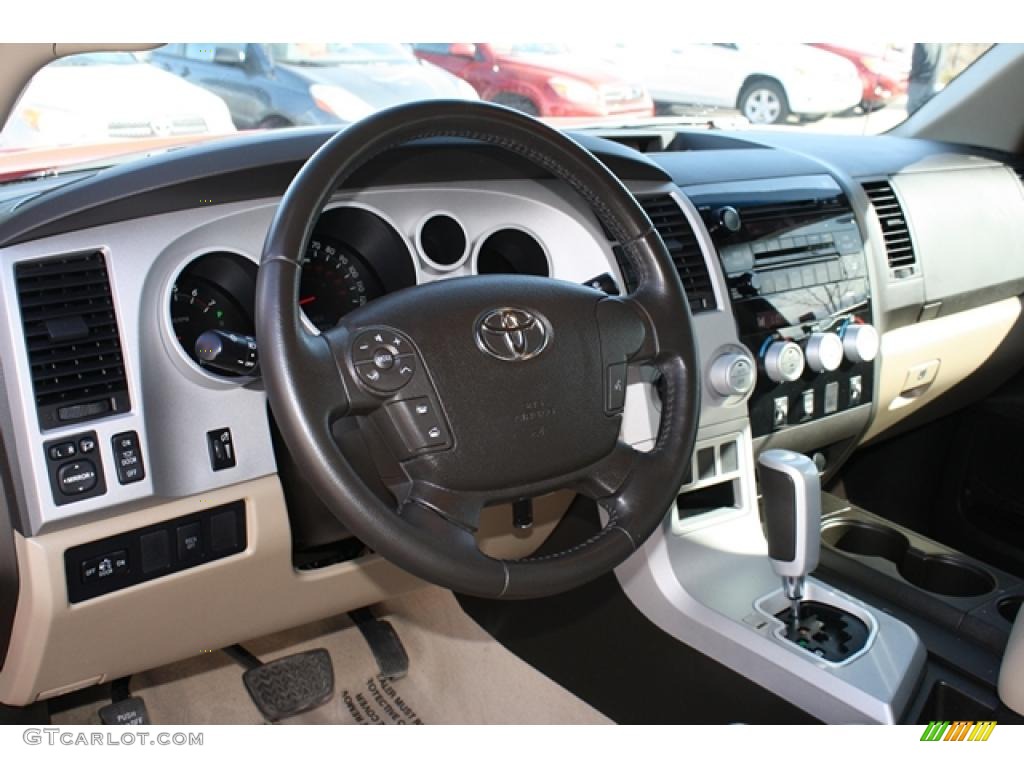 2008 Tundra Limited CrewMax 4x4 - Radiant Red / Beige photo #8