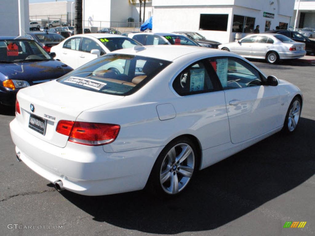 2008 3 Series 335i Coupe - Alpine White / Saddle Brown/Black photo #8