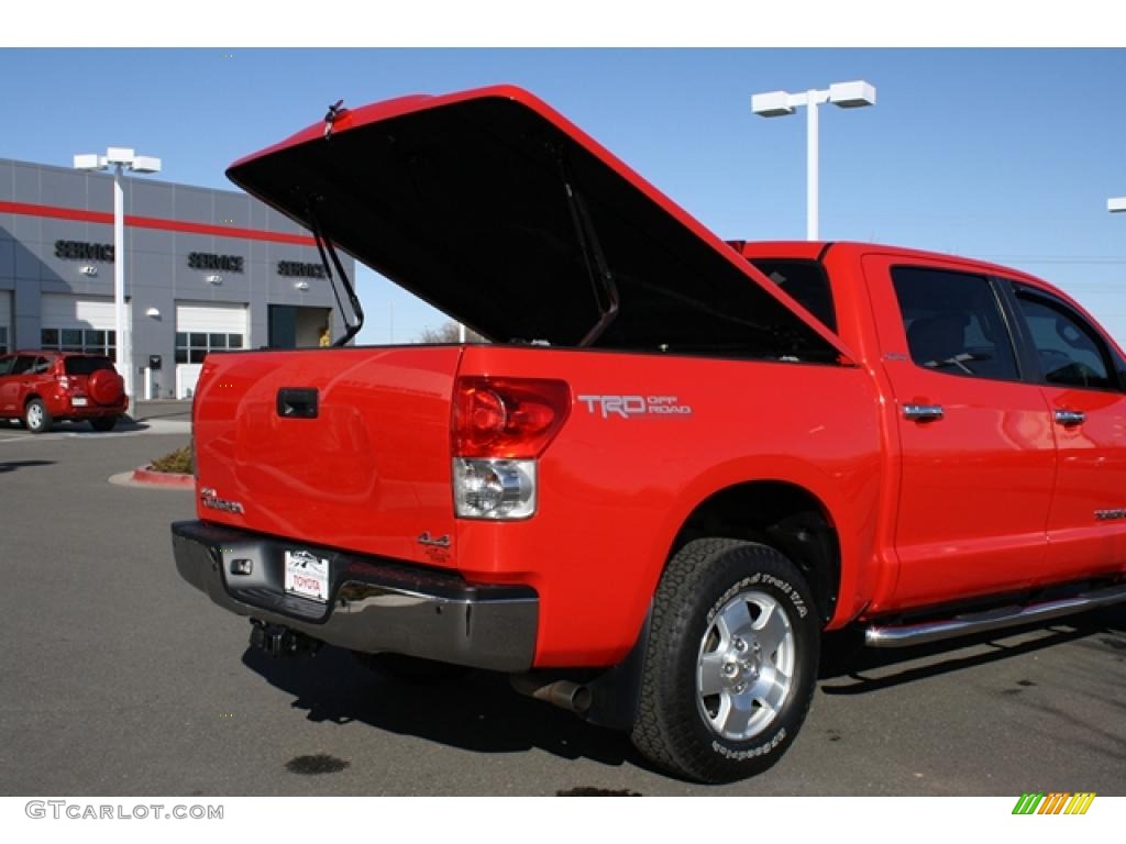 2008 Tundra Limited CrewMax 4x4 - Radiant Red / Beige photo #43