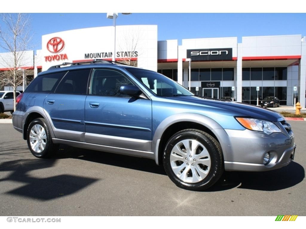 2009 Outback 2.5i Limited Wagon - Newport Blue Pearl / Off Black photo #1