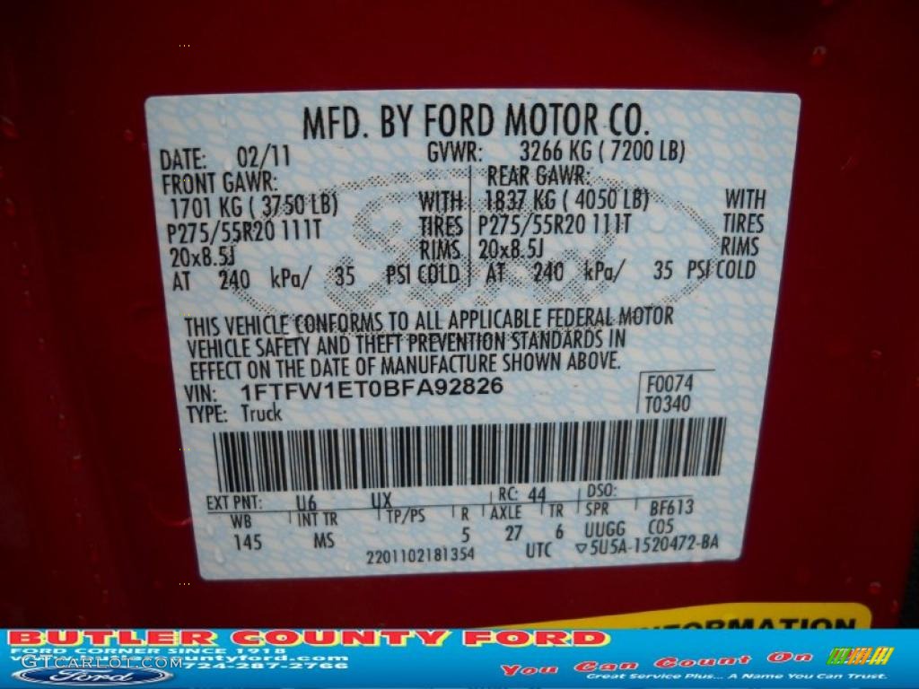 2011 F150 XLT SuperCrew 4x4 - Red Candy Metallic / Steel Gray photo #10