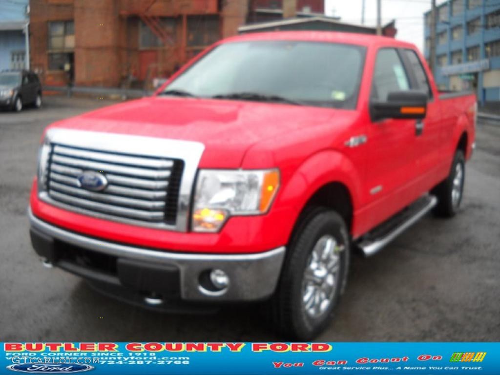 2011 F150 XLT SuperCab 4x4 - Race Red / Steel Gray photo #19