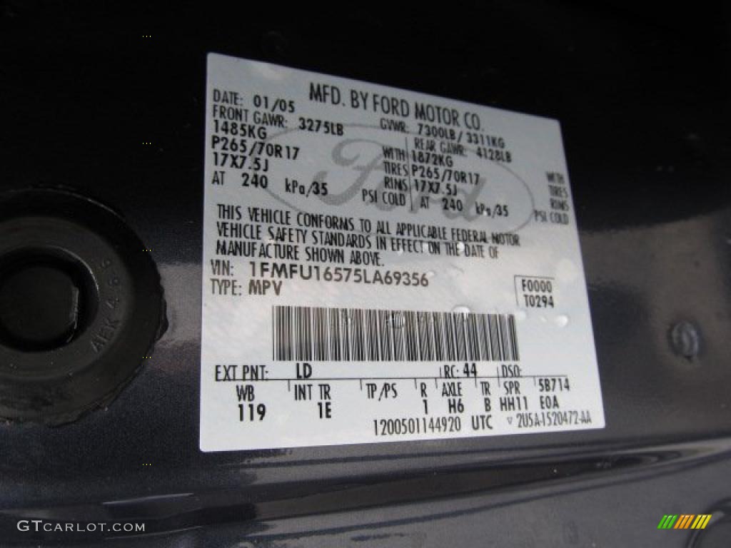 2005 Expedition Color Code LD for Medium Wedgewood Blue Photo #46587696