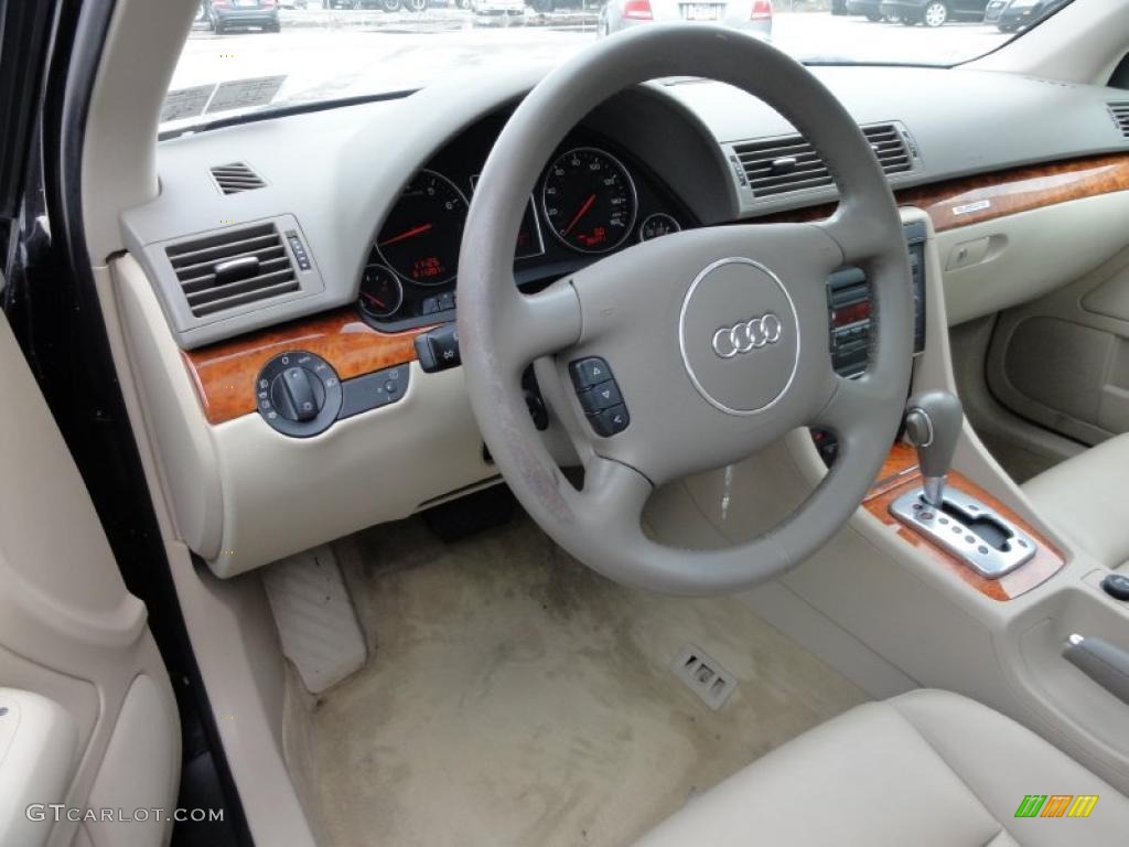 2004 Audi A4 3.0 quattro Sedan Beige Steering Wheel Photo #46588578
