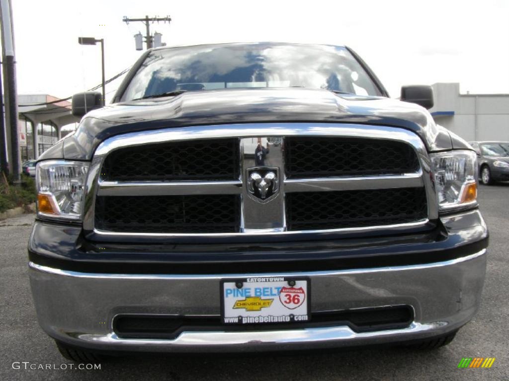 2010 Ram 1500 SLT Quad Cab 4x4 - Brilliant Black Crystal Pearl / Dark Slate/Medium Graystone photo #2