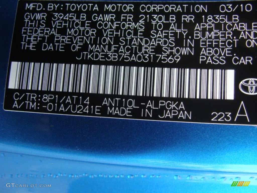 2010 tC Color Code 8P1 for Speedway Blue Metallic Photo #46588890