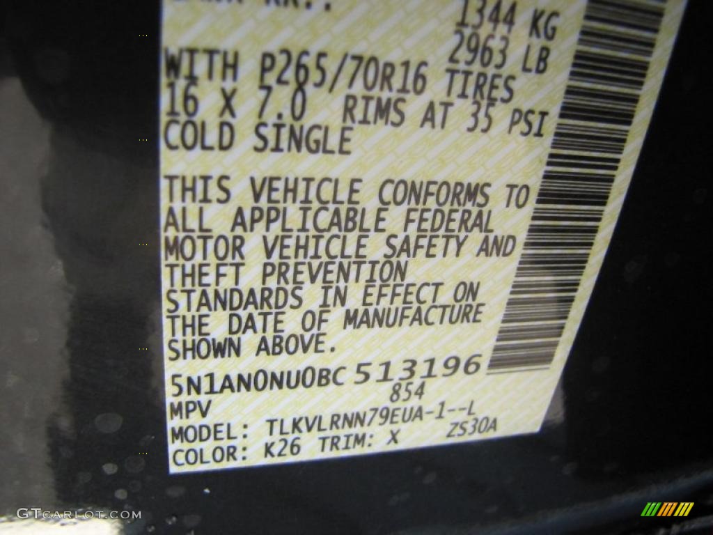 2011 Xterra S - Night Armor / Gray photo #14