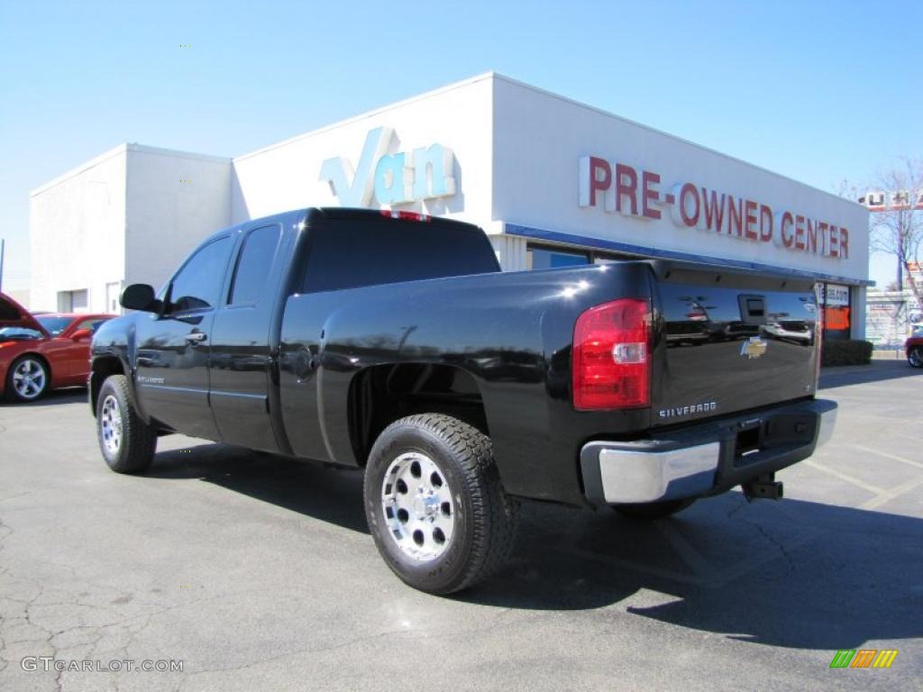 2008 Silverado 1500 LTZ Extended Cab - Black / Light Titanium/Ebony Accents photo #5