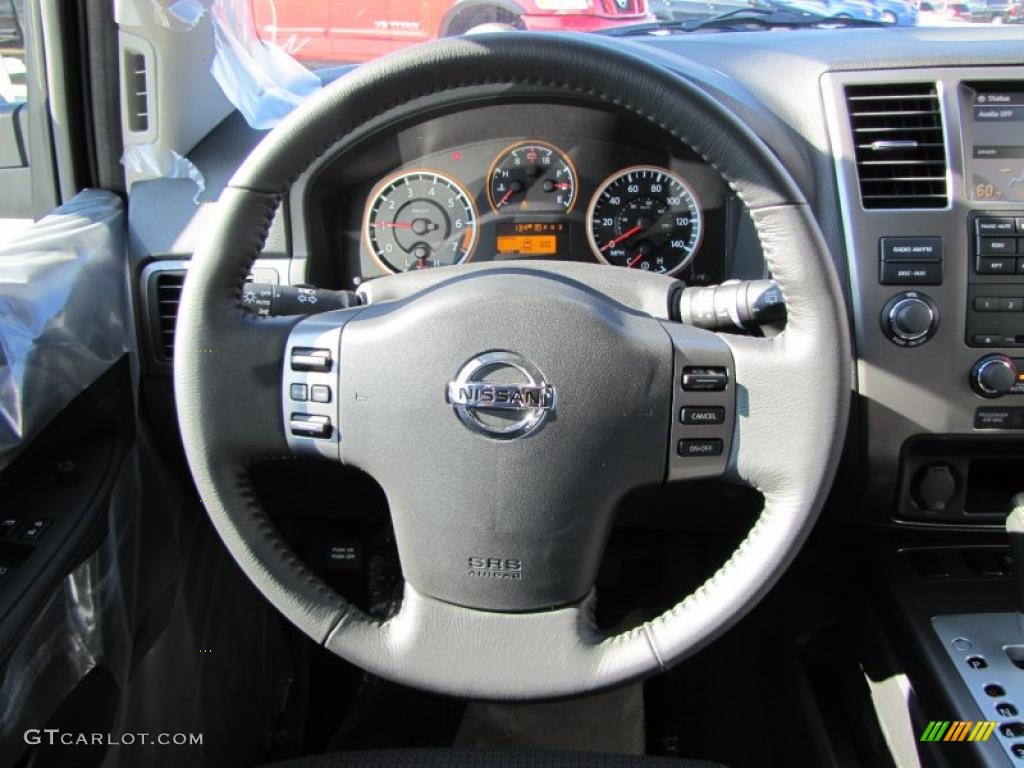 2011 Nissan Armada SV Charcoal Steering Wheel Photo #46590714