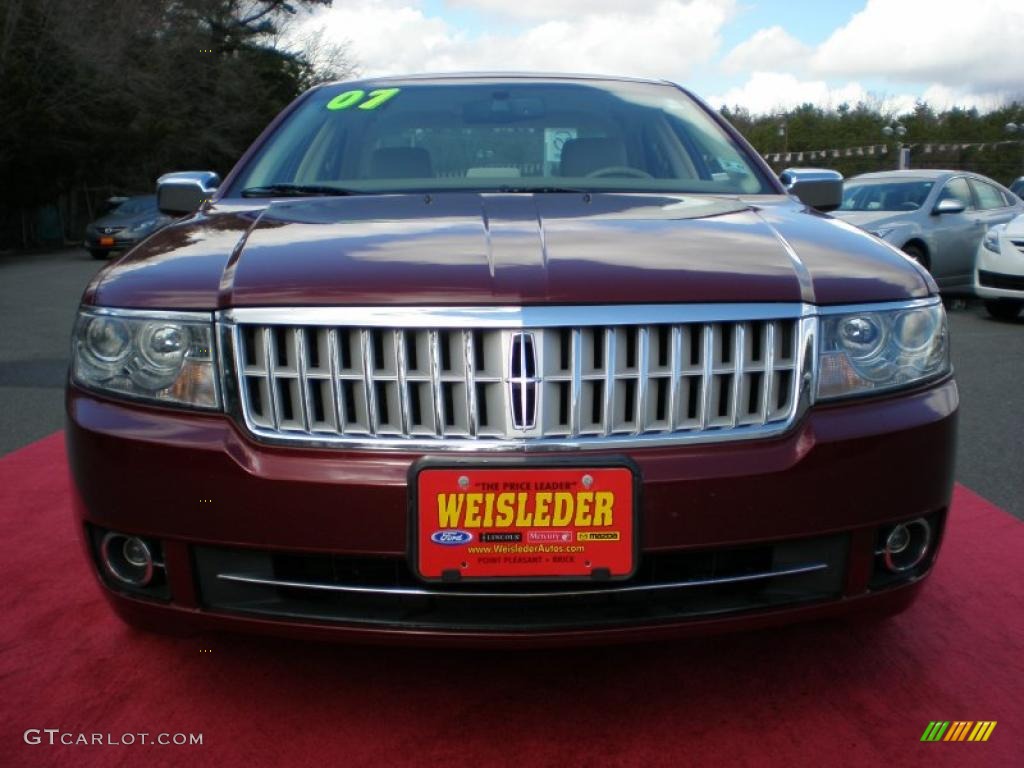 2007 MKZ Sedan - Merlot Metallic / Sand photo #4