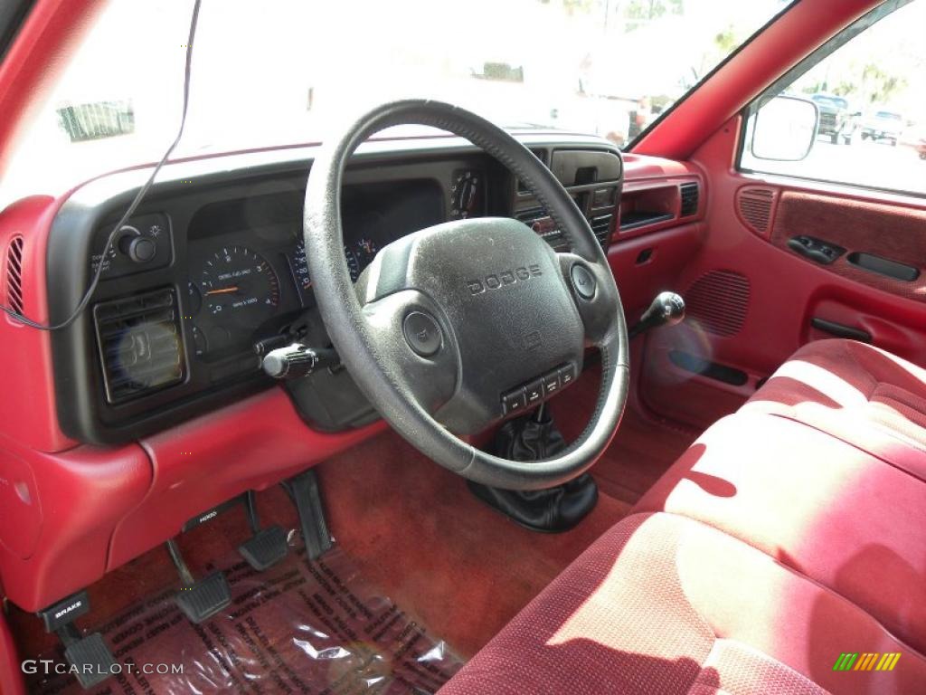 Red Interior 1995 Dodge Ram 3500 LT Regular Cab Dually Photo #46592542