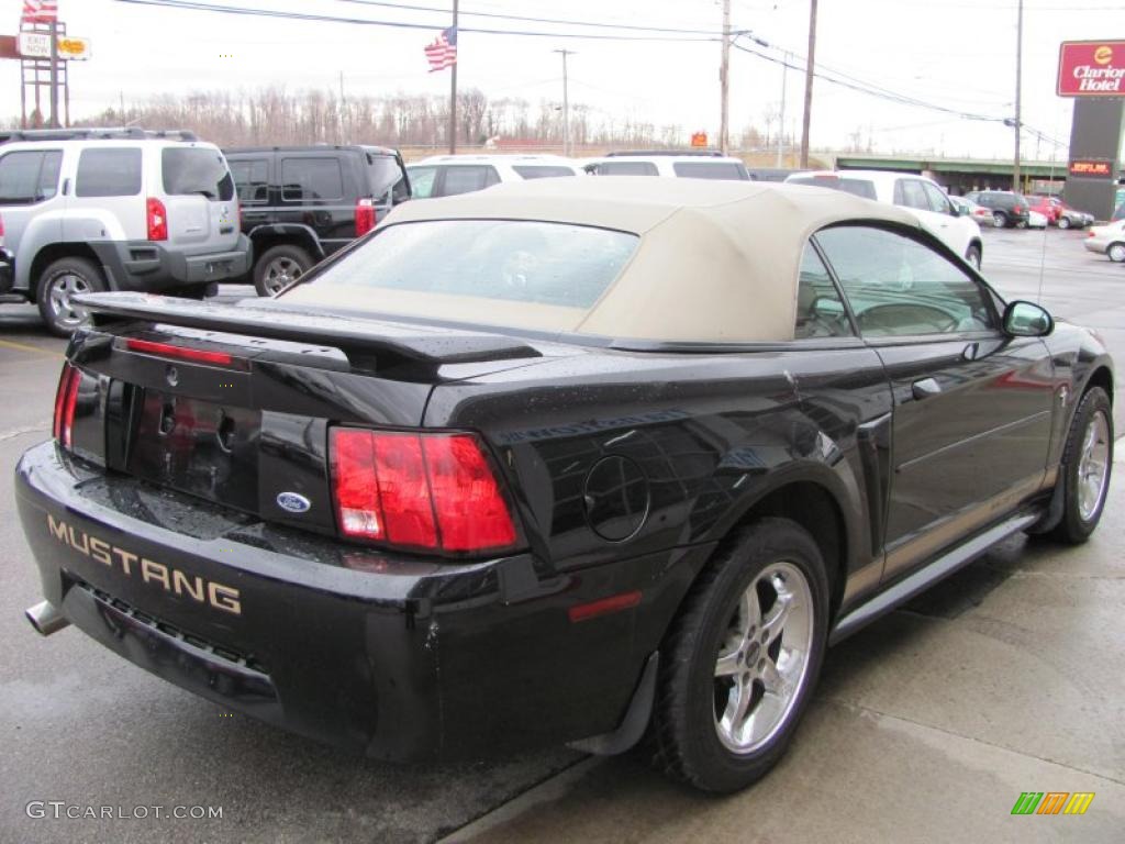 2003 Mustang V6 Convertible - Black / Medium Parchment photo #2