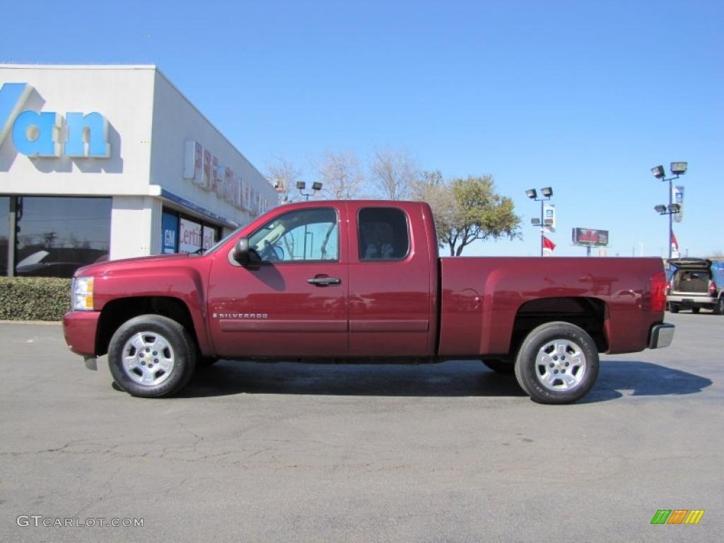 2008 Silverado 1500 LT Extended Cab - Deep Ruby Metallic / Ebony photo #4