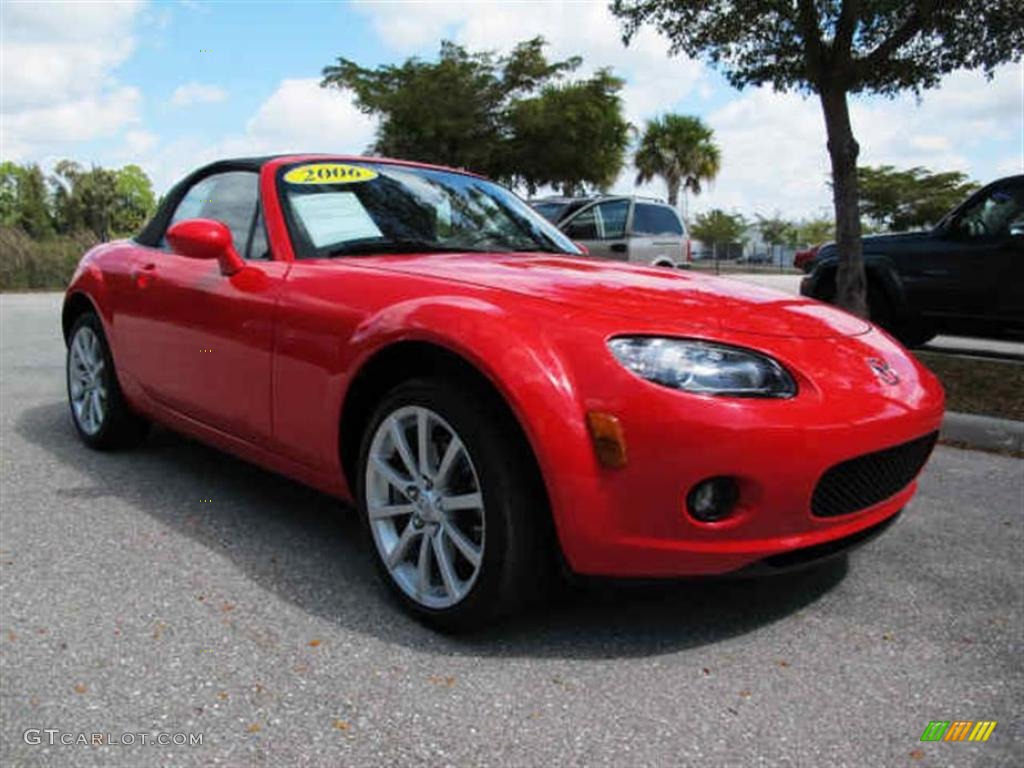 True Red 2006 Mazda MX-5 Miata Sport Roadster Exterior Photo #46594655