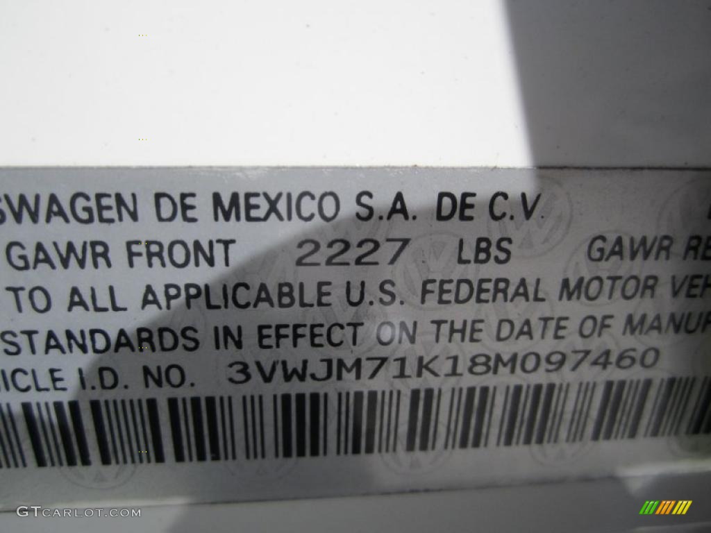 2008 Jetta S Sedan - Campanella White / Anthracite Black photo #14