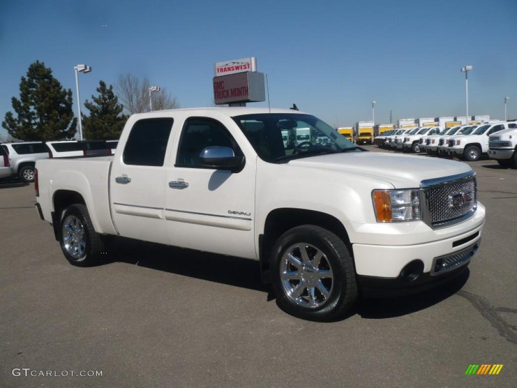 2010 Sierra 1500 Denali Crew Cab AWD - White Diamond Tricoat / Ebony photo #1