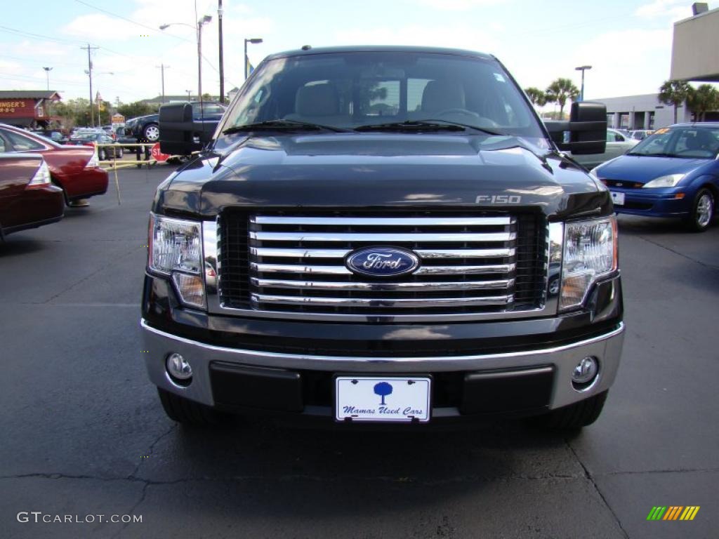 2010 F150 XLT SuperCab - Tuxedo Black / Medium Stone photo #3