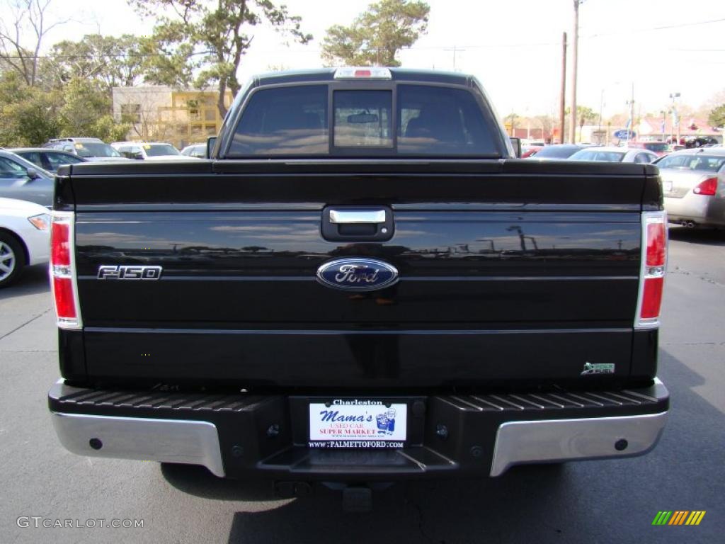 2010 F150 XLT SuperCab - Tuxedo Black / Medium Stone photo #7