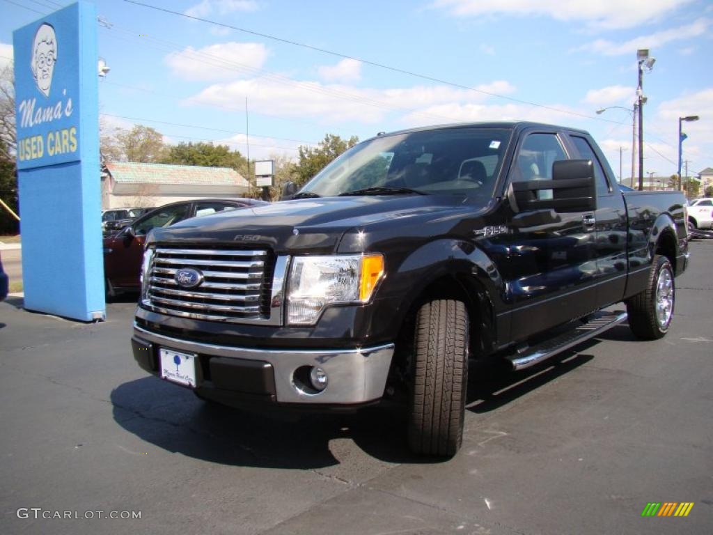2010 F150 XLT SuperCab - Tuxedo Black / Medium Stone photo #33