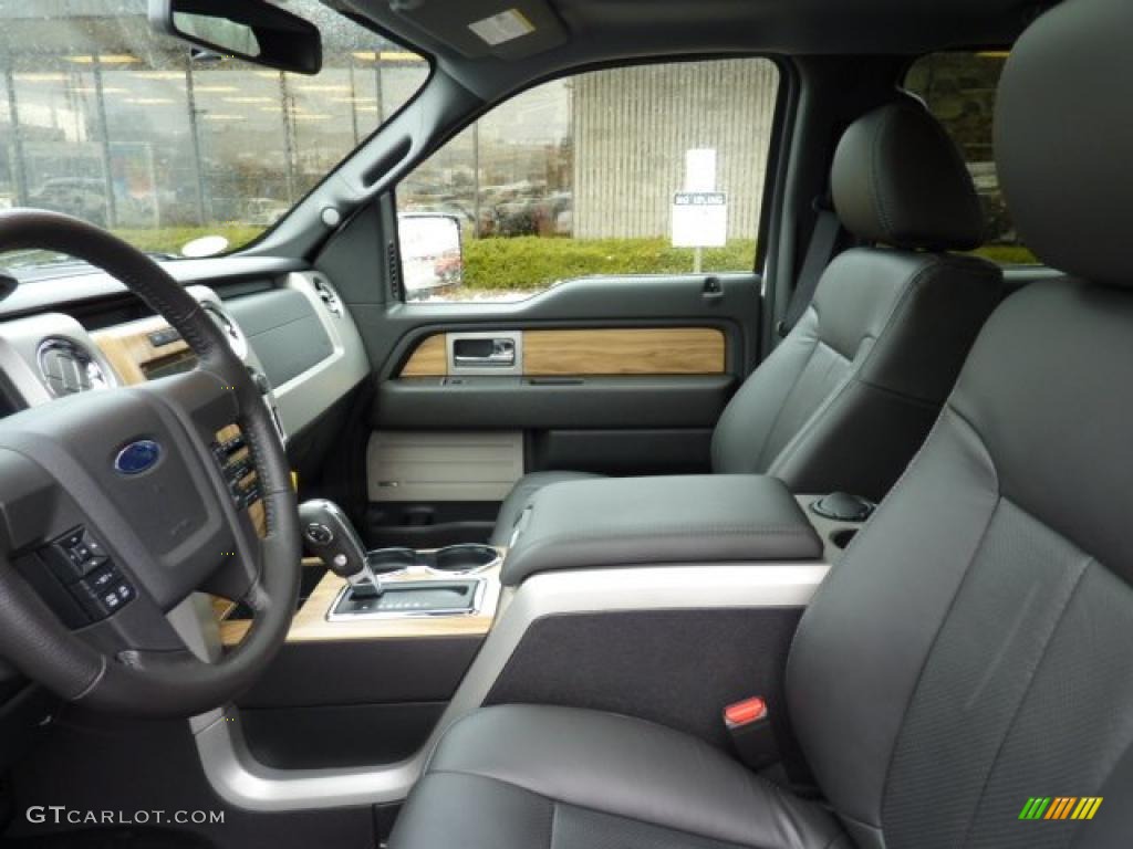 Black Interior 2011 Ford F150 Lariat SuperCrew 4x4 Photo #46608082