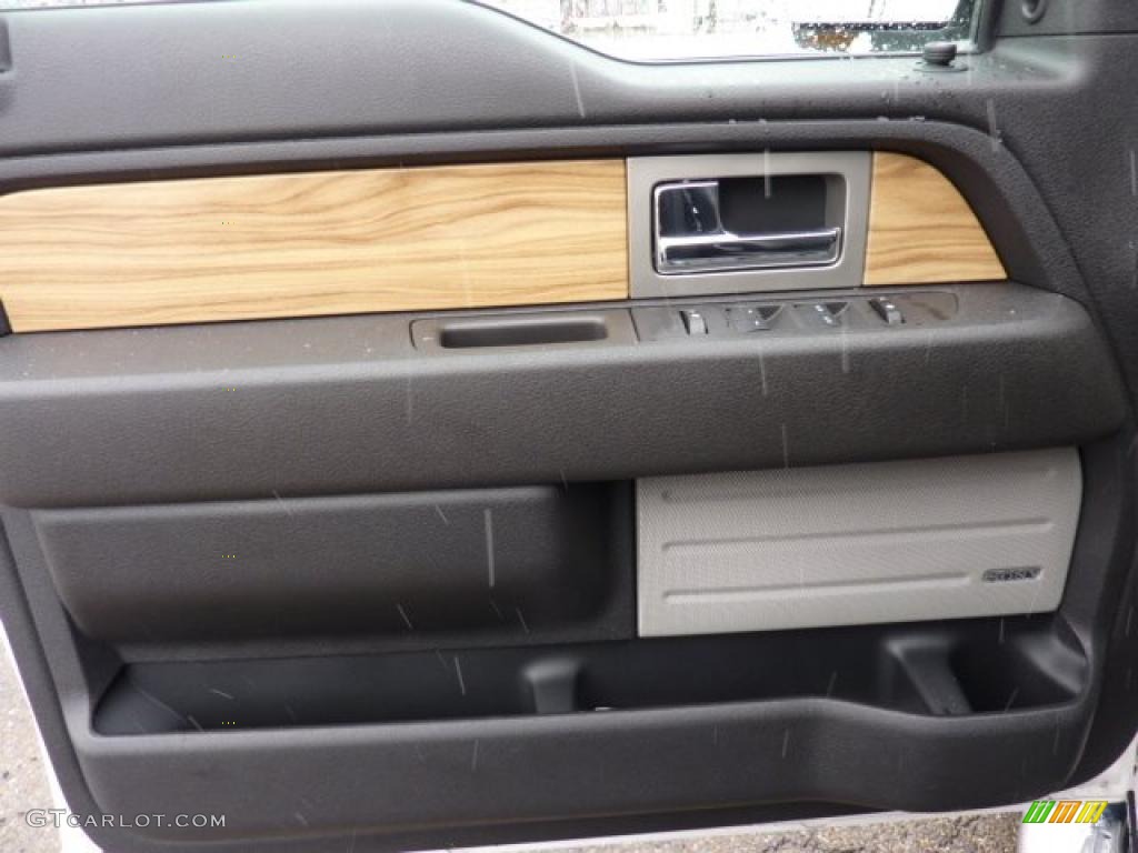 2011 Ford F150 Lariat SuperCrew 4x4 Black Door Panel Photo #46608094