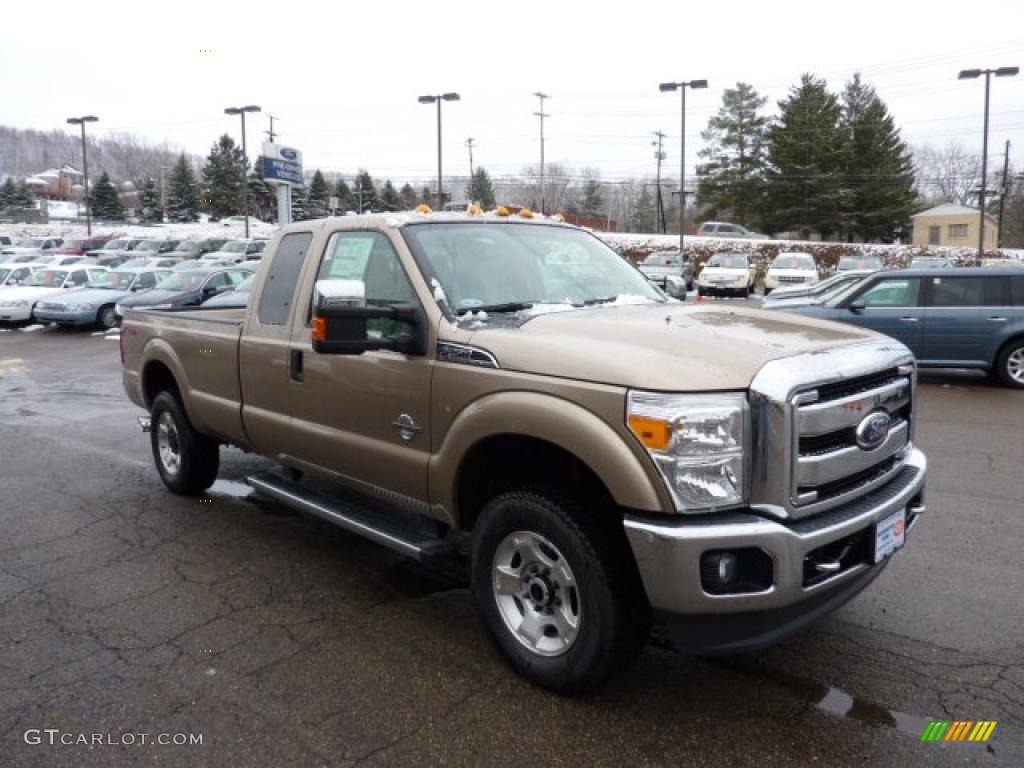 Pale Adobe Metallic 2011 Ford F250 Super Duty XLT SuperCab 4x4 Exterior Photo #46608511