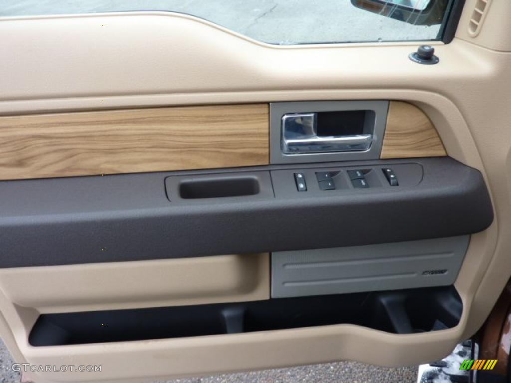 2011 Ford F150 Lariat SuperCrew 4x4 Pale Adobe Door Panel Photo #46608655