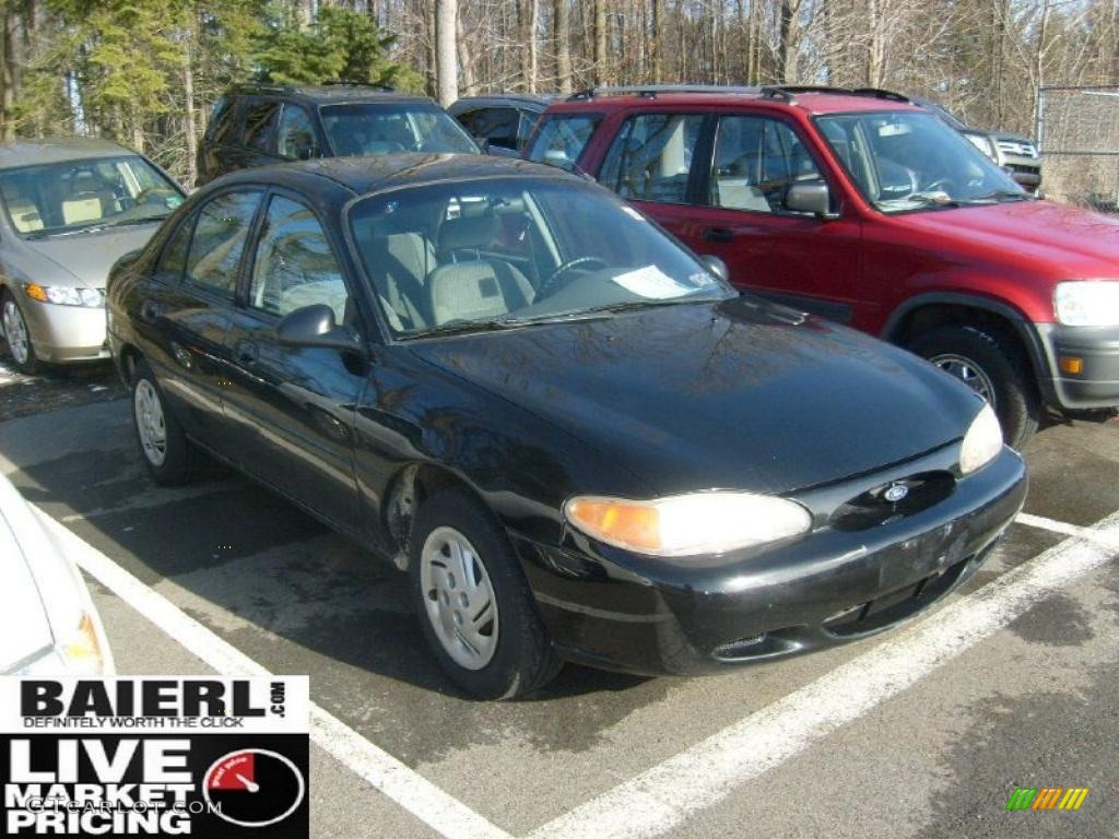 1999 Escort LX Sedan - Black / Medium Graphite photo #1