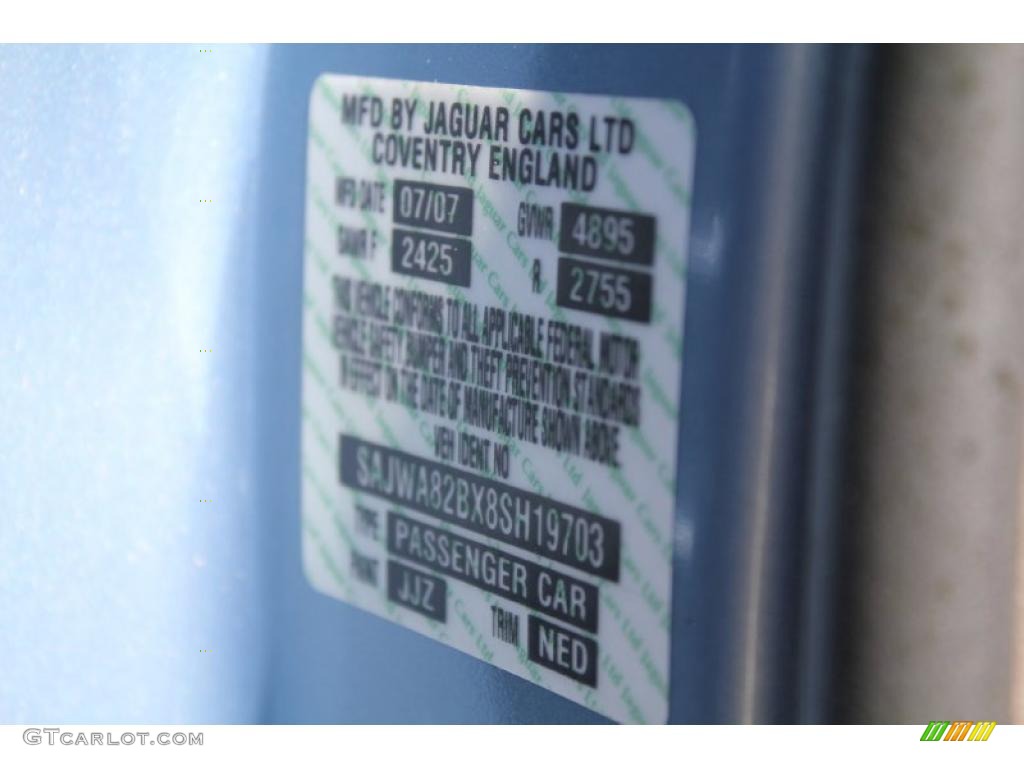 2008 XJ Color Code JJZ for Frost Blue Metallic Photo #46613452