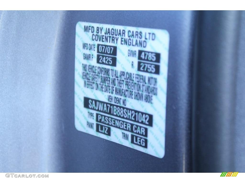 2008 XJ Color Code LJZ for Lunar Grey Metallic Photo #46614418
