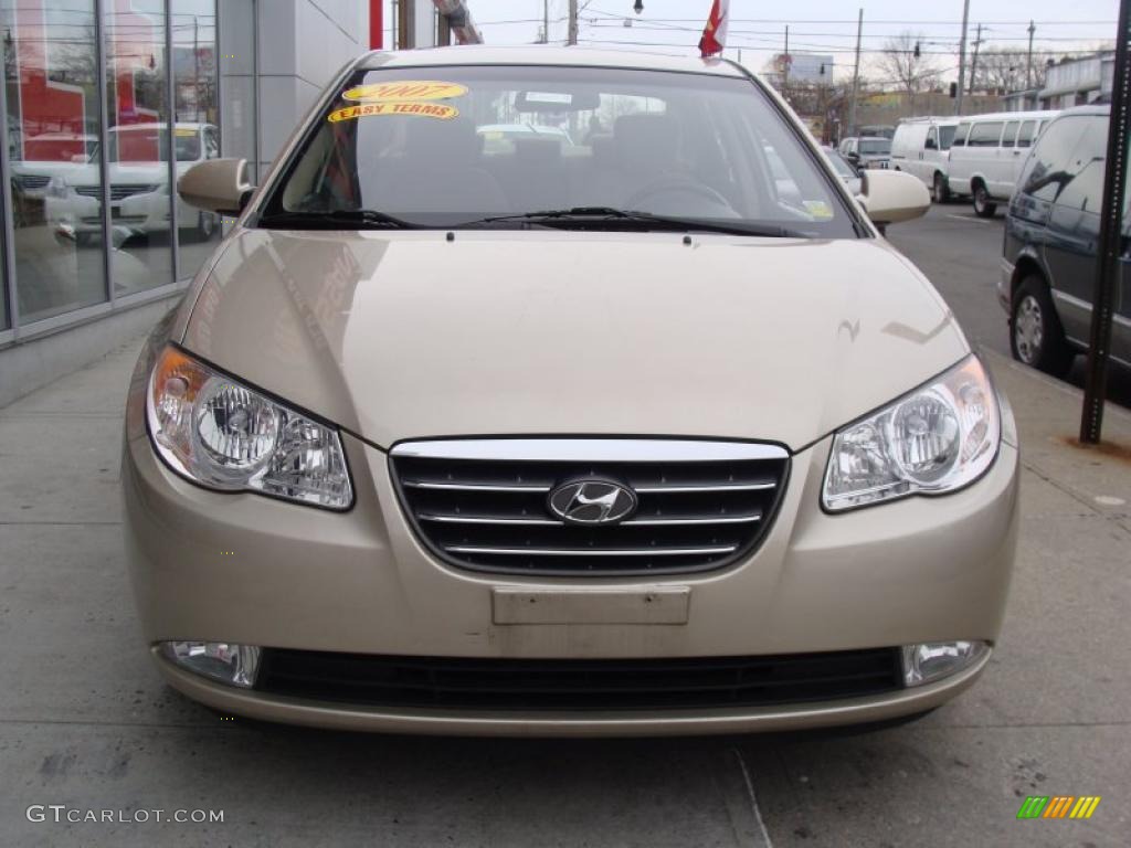 2007 Elantra SE Sedan - Laguna Sand Beige / Beige photo #3