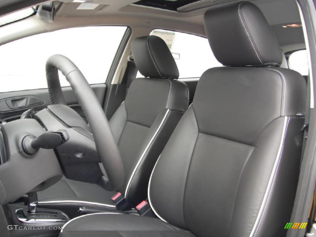 Charcoal Black Leather Interior 2011 Ford Fiesta SES Hatchback Photo #46621024